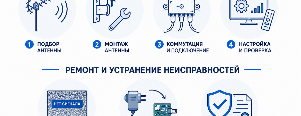Установка под ключ и ремонт бесплатного цифрового ТВ и Эфирной ZALA в 